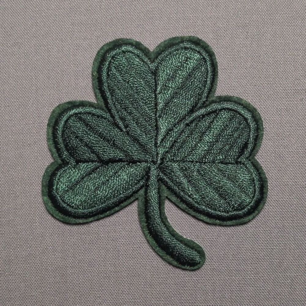 Green Shamrock Good Luck Embroidered Iron On Patch